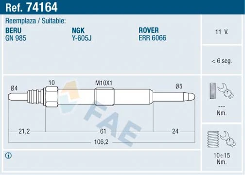 Glow Plug 74164