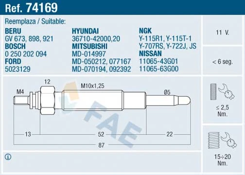 Glow Plug 74169