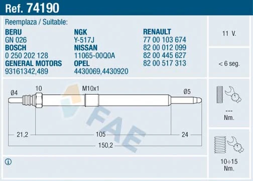 Glow Plug 74190