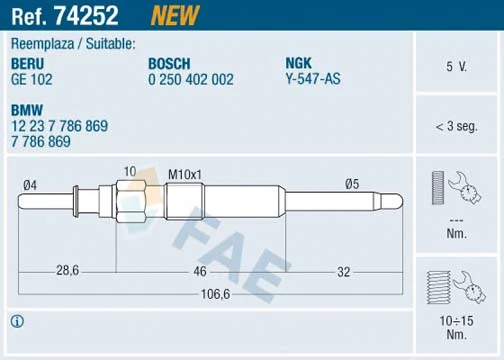 Glow Plug 74252