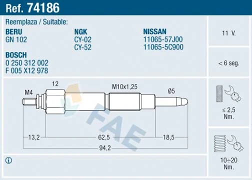 Glow Plug 74186