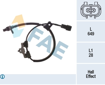 Sensor, wheel speed 78496