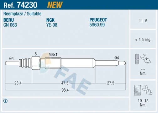 Glow Plug 74230