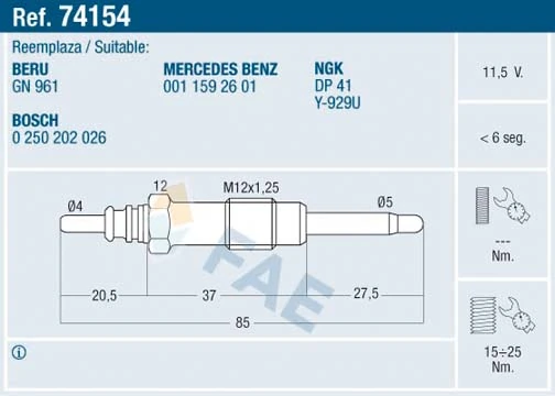 Glow Plug 74154