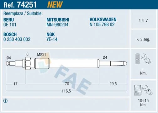 Glow Plug 74251