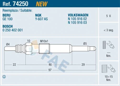 Glow Plug 74250