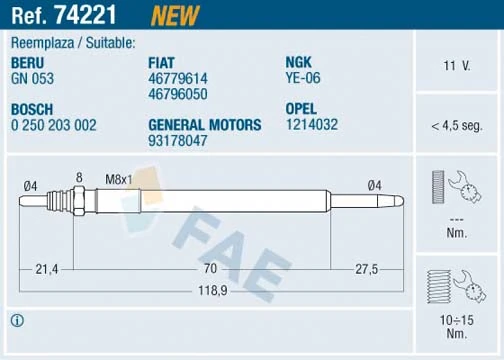 Glow Plug 74221