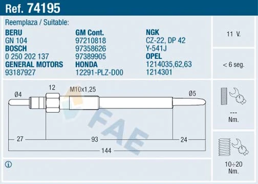 Glow Plug 74195