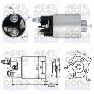 Solenoid Switch, starter 46058