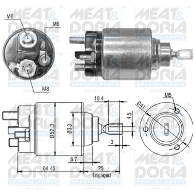 Solenoid Switch, starter 46043