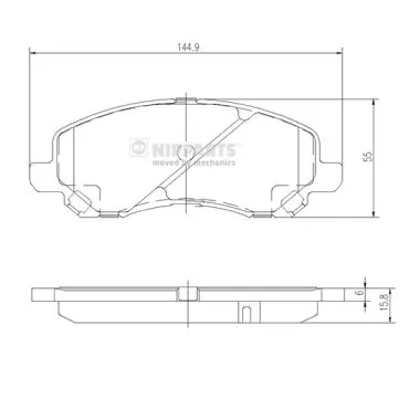 Brake Pad Set, disc brake J3605046