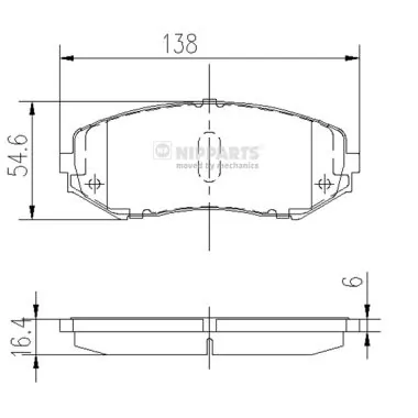 Brake Pad Set, disc brake J3608029