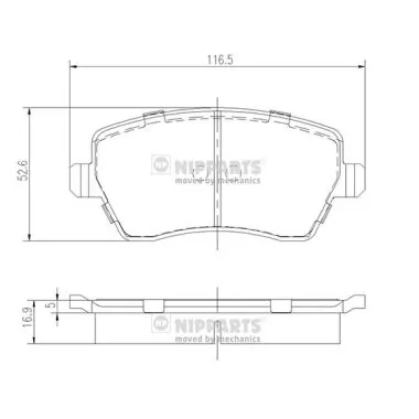 Brake Pad Set, disc brake J3601085