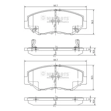 Brake Pad Set, disc brake J3604061