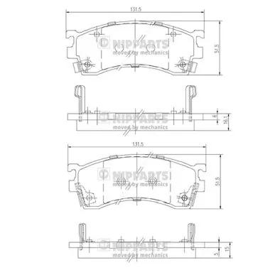 Brake Pad Set, disc brake J3603038