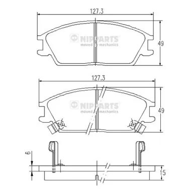 Brake Pad Set, disc brake J3600515