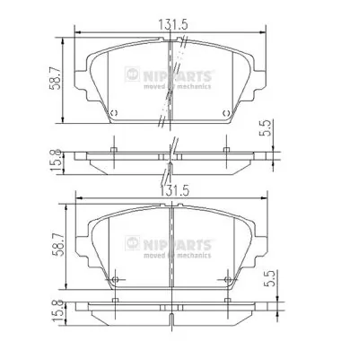 Brake Pad Set, disc brake J3601072