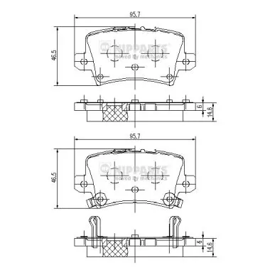 Brake Pad Set, disc brake J3614018