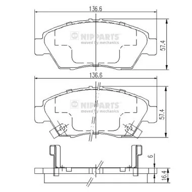 Brake Pad Set, disc brake J3604033