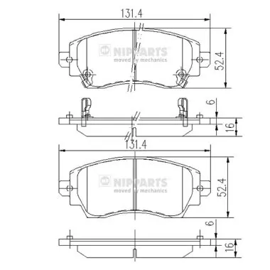 Brake Pad Set, disc brake J3602089