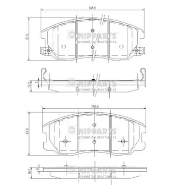 Brake Pad Set, disc brake J3600913