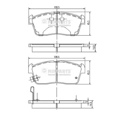 Brake Pad Set, disc brake J3608021