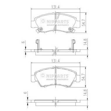 Brake Pad Set, disc brake J3604034