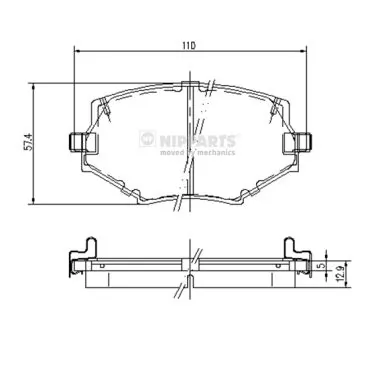 Brake Pad Set, disc brake J3603044