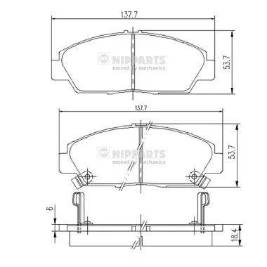 Brake Pad Set, disc brake J3604037