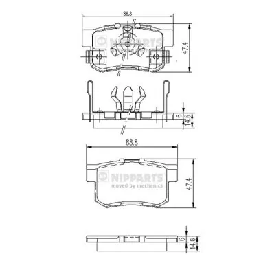 Brake Pad Set, disc brake J3614017