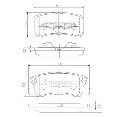 Brake Pad Set, disc brake J3615010