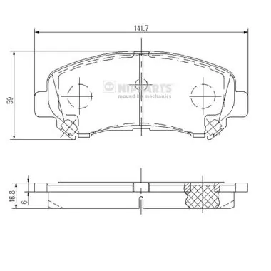 Brake Pad Set, disc brake J3601096