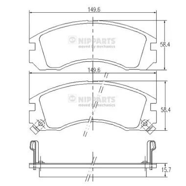 Brake Pad Set, disc brake J3605031