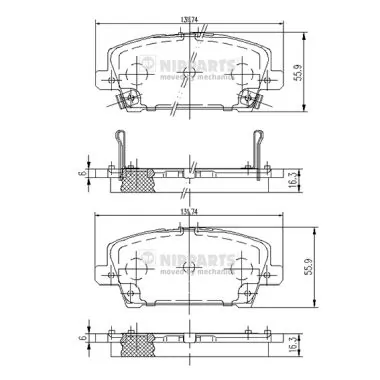 Brake Pad Set, disc brake J3604065