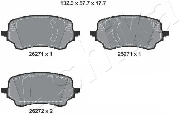 ASHIKA 50-00-0308 Brake Pad Set, disc brake