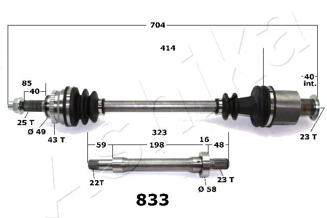 ASHIKA 62-08-833 Drive Shaft