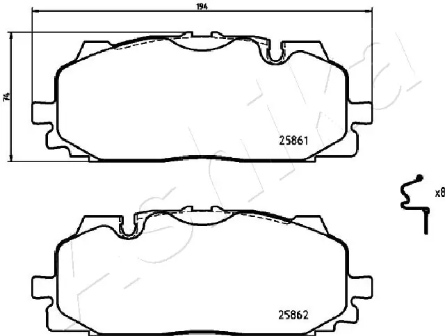 Brake Pad Set, disc brake 50-00-0958
