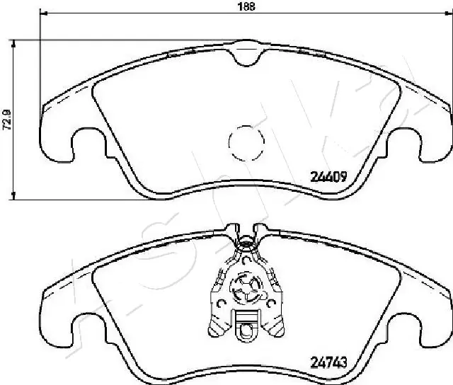 ASHIKA 50-00-0309 Brake Pad Set, disc brake