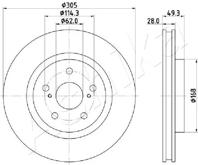 ASHIKA 60-02-2055C Brake Disc