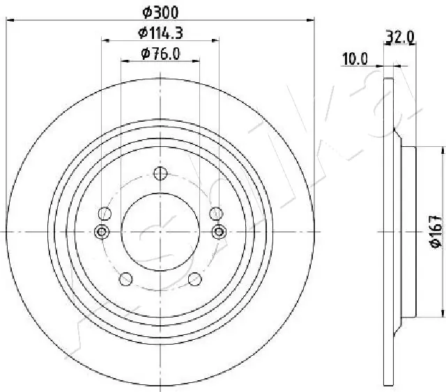 ASHIKA 61-0H-H26C Brake Disc