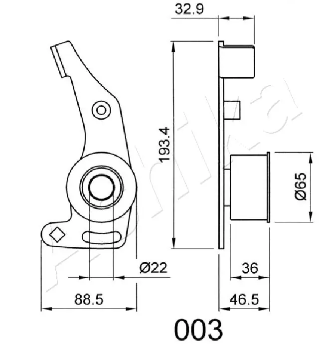 Tensioner, timing belt 45-00-003