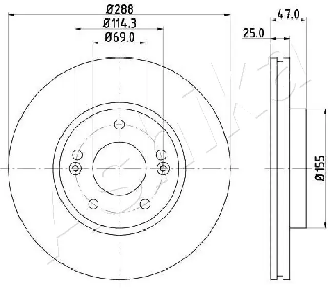 ASHIKA 60-0H-H35C Brake Disc