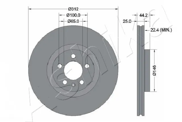 ASHIKA 60-00-0962C Brake Disc