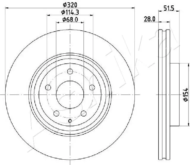 ASHIKA 60-03-368C Brake Disc