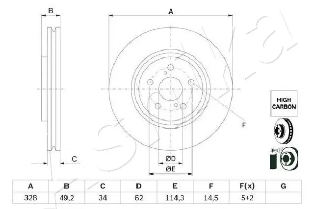 ASHIKA 60-02-2058C Brake Disc