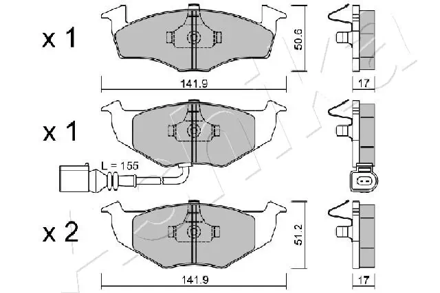 Brake Pad Set, disc brake 50-00-0955