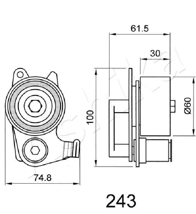 Tensioner, timing belt 45-02-243