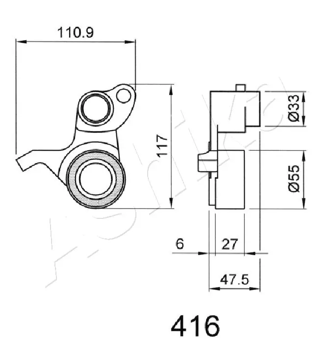 ASHIKA 45-04-416 Tensioner, timing belt