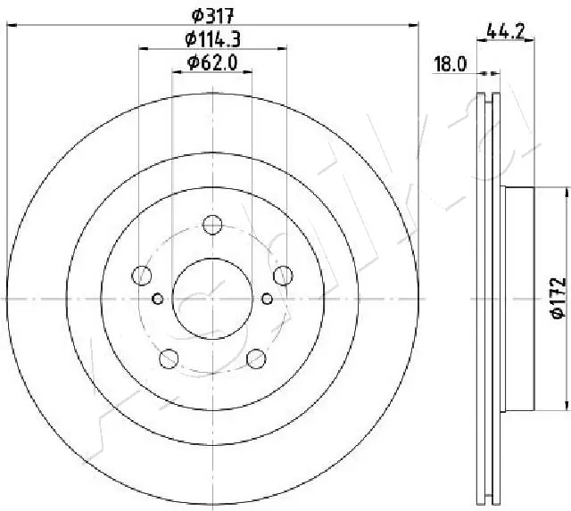 ASHIKA 61-02-273C Brake Disc