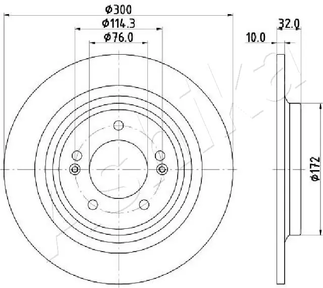 ASHIKA 61-0H-H25C Brake Disc